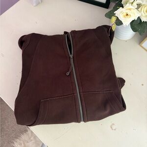 Lululemon Brown Zip-Up scuba Hoodie oversized.